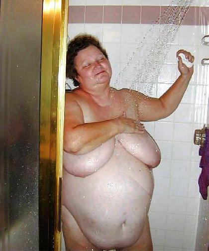20P Older women in bath.