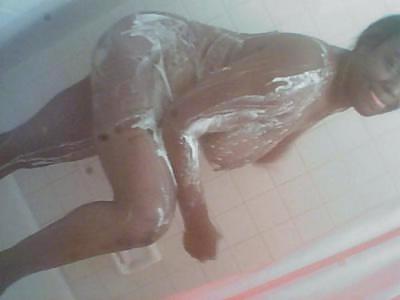 14P Thick Black Girl Taking A Bath
