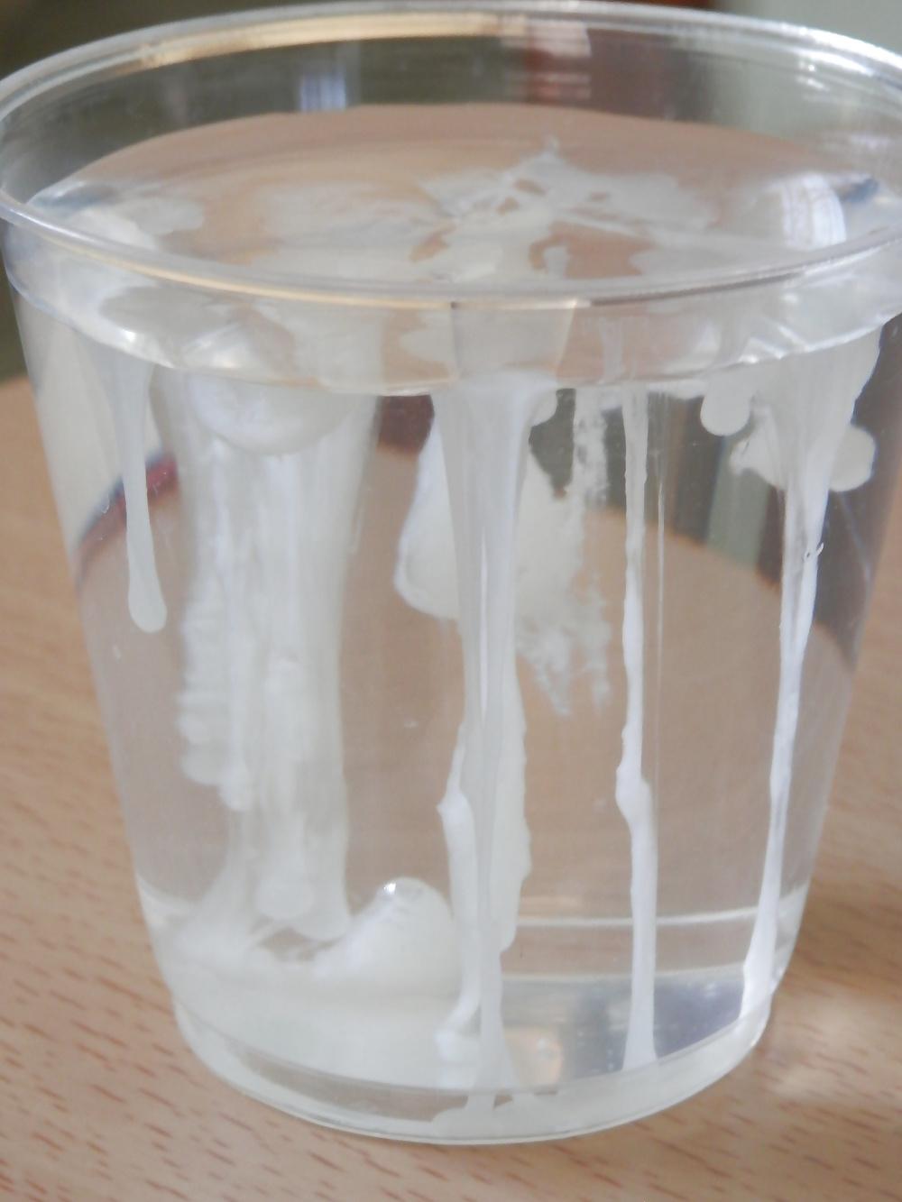 7P Cum on a glass of water