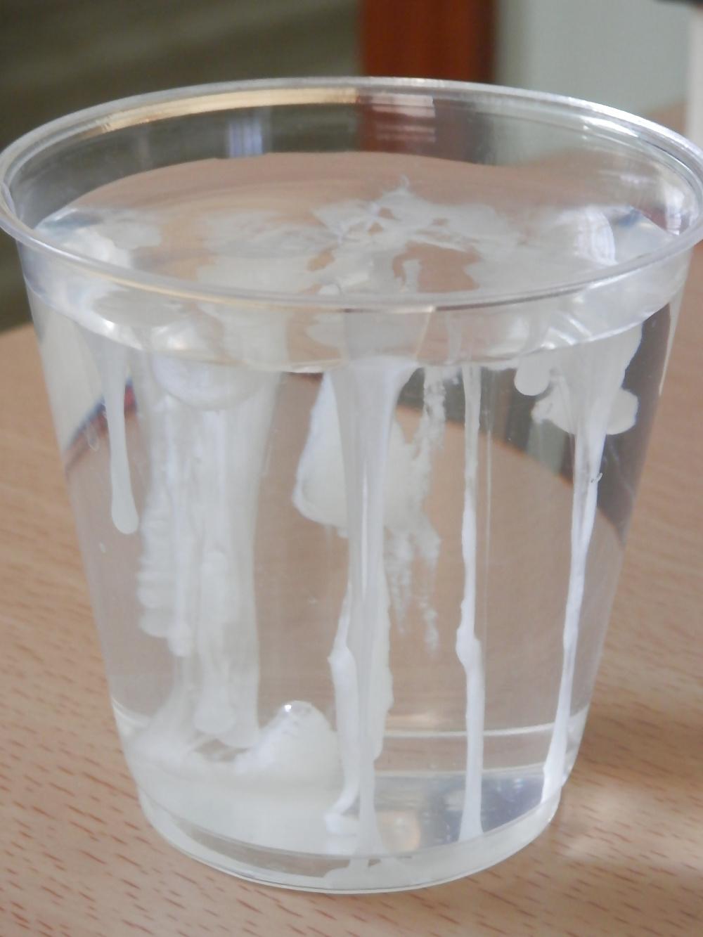 7P Cum on a glass of water