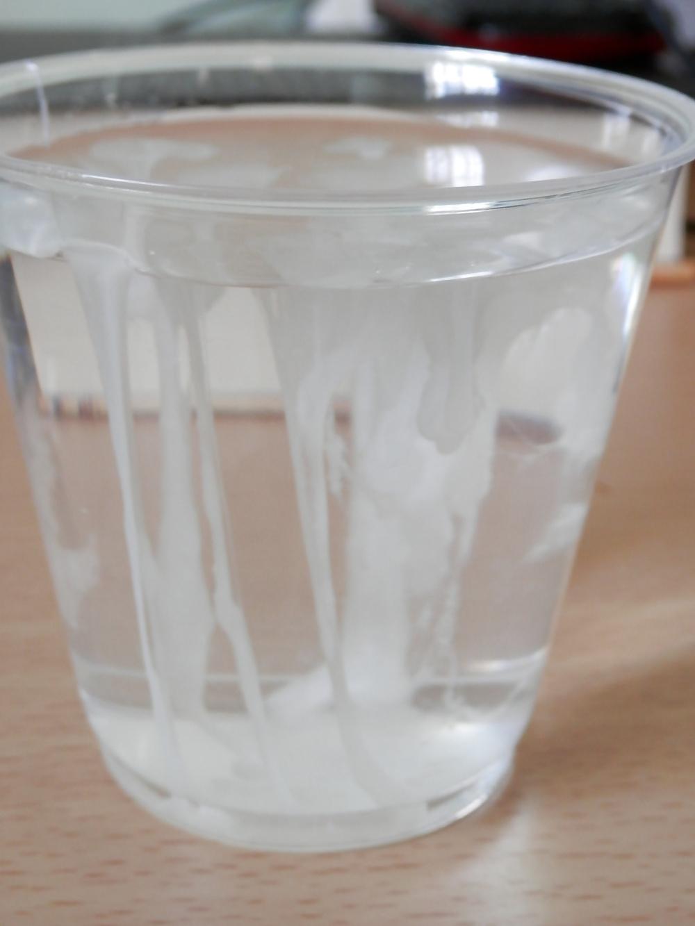 7P Cum on a glass of water