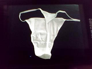 4P Wifes pantys,bra and huge rubber dildo