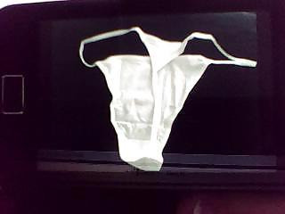 4P Wifes pantys,bra and huge rubber dildo