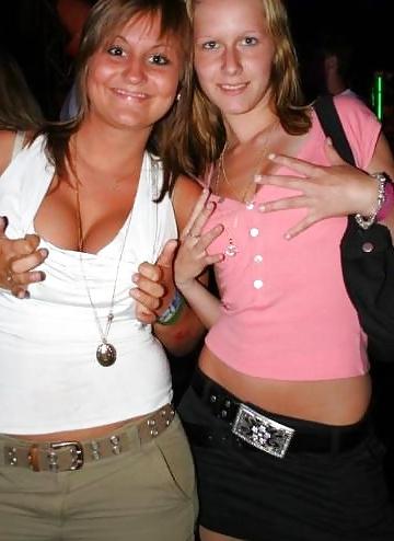 25P Danish teens & women-129-130-nude dildo bra party cleavage 