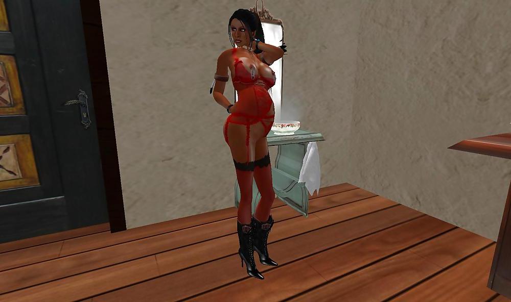 12P Wahleeah pregnant in the 8 month and in red Dessous