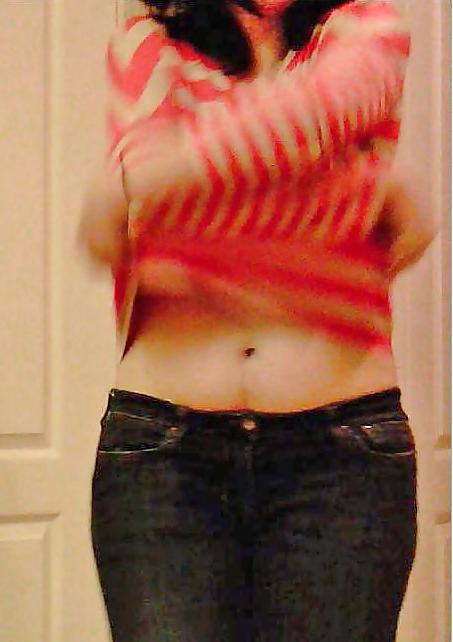 13P Brunette Wife Taking Her Bra Off & Then Changing Outfits