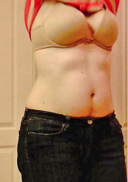 13P Brunette Wife Taking Her Bra Off & Then Changing Outfits