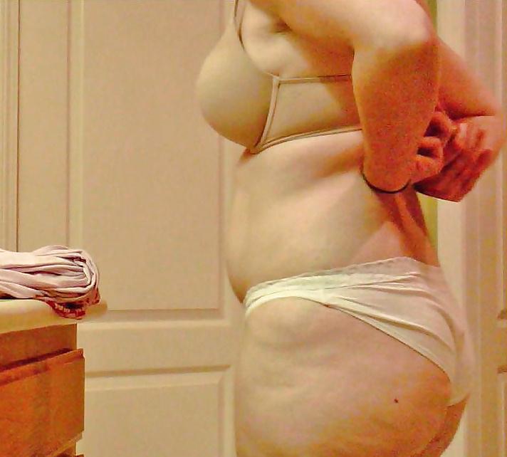 13P Brunette Wife Taking Her Bra Off & Then Changing Outfits