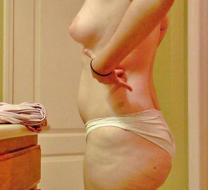 13P Brunette Wife Taking Her Bra Off & Then Changing Outfits