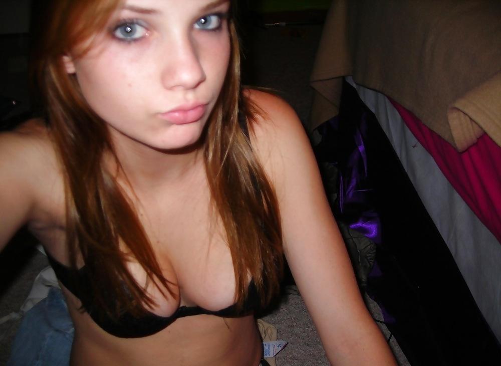 15P Cute Brunette Teen In Pantie And Bra