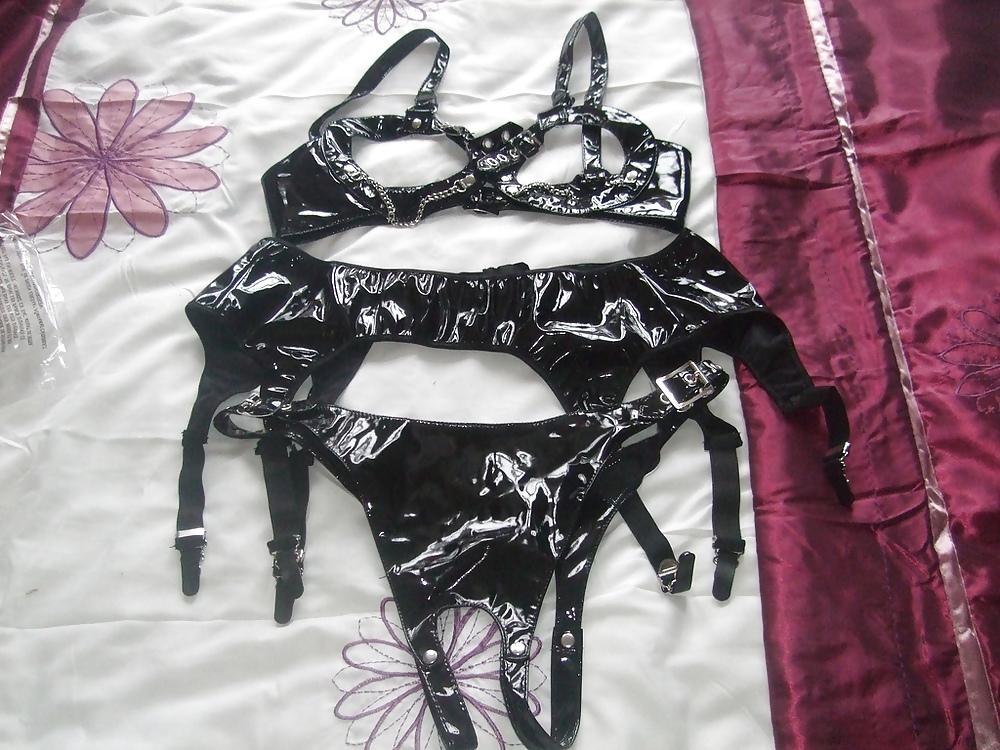 25P PVC bra,garter belts