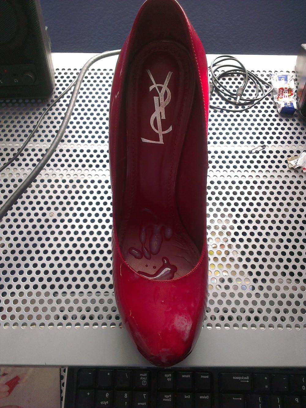 8P Cum on YSL heels
