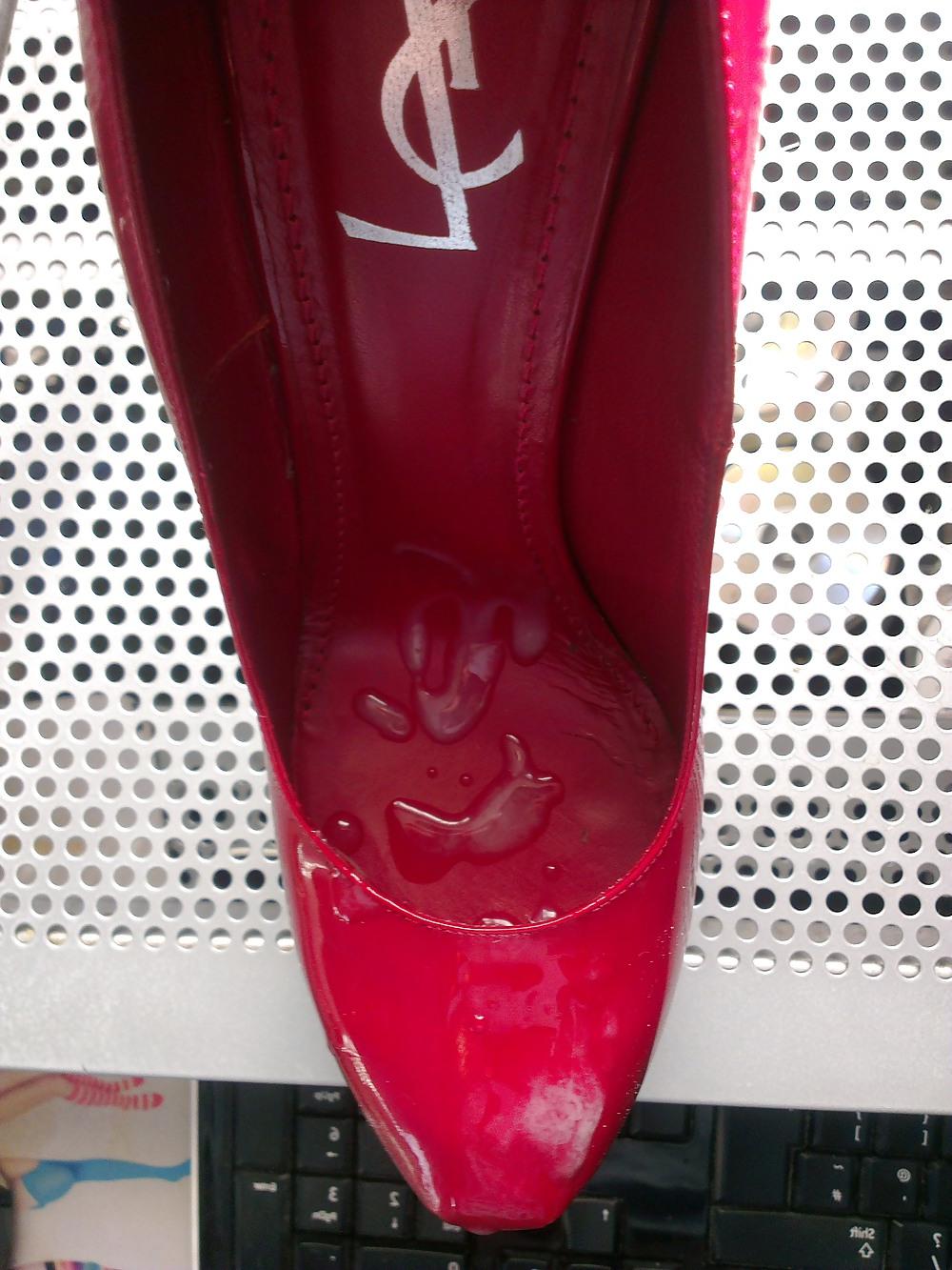 8P Cum on YSL heels