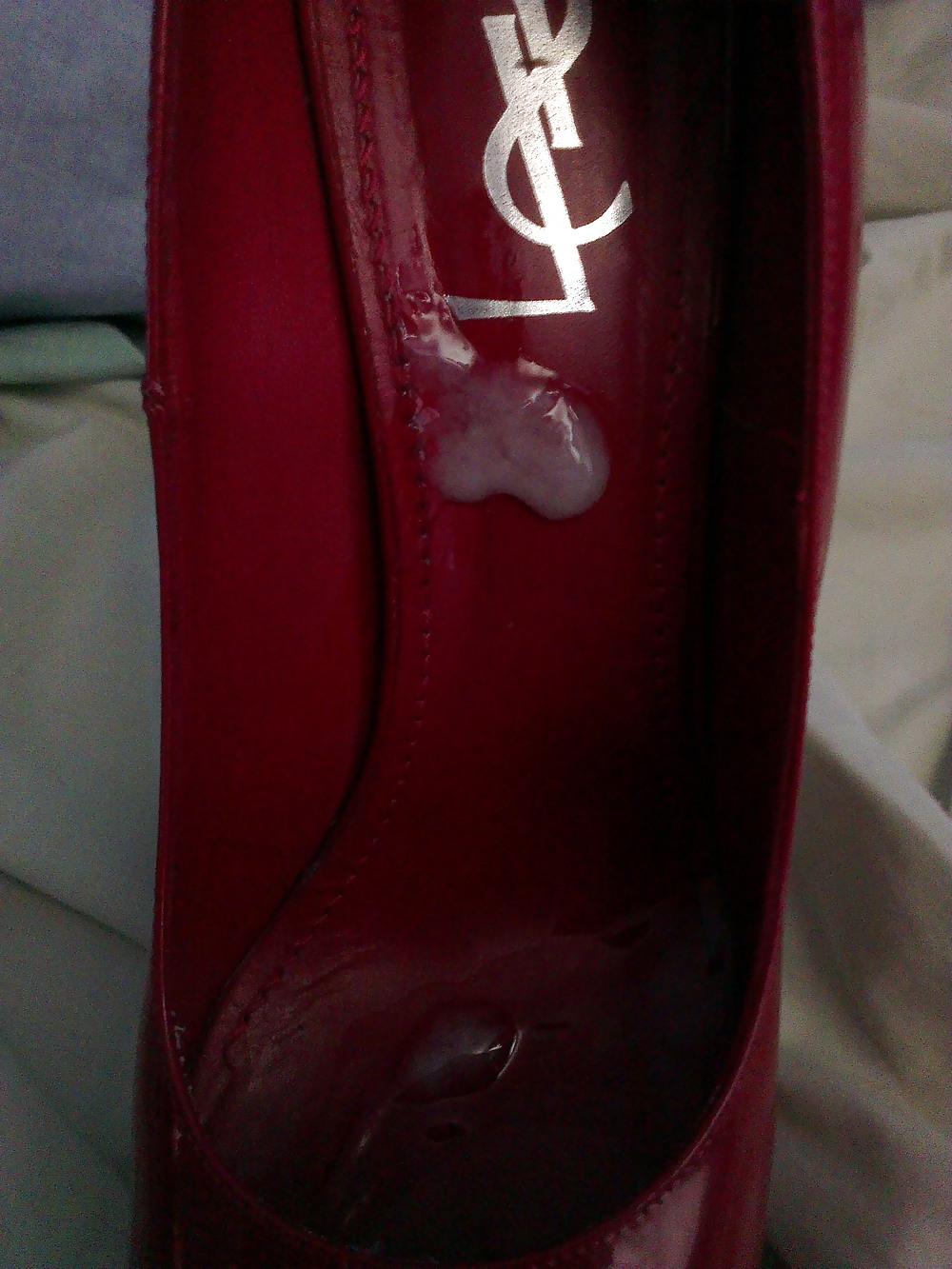 8P Cum on YSL heels