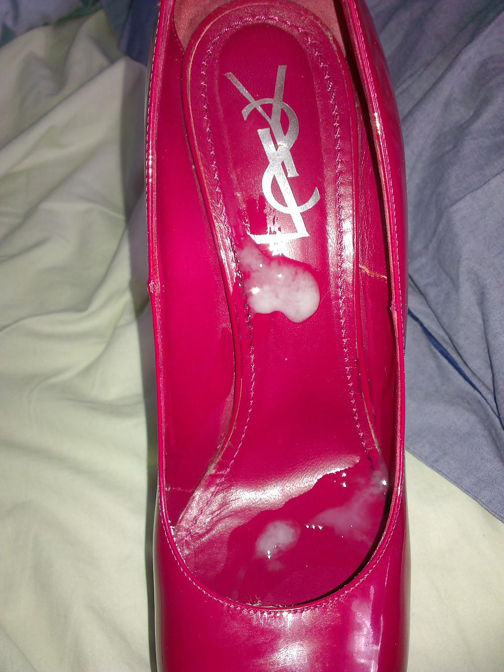 8P Cum on YSL heels