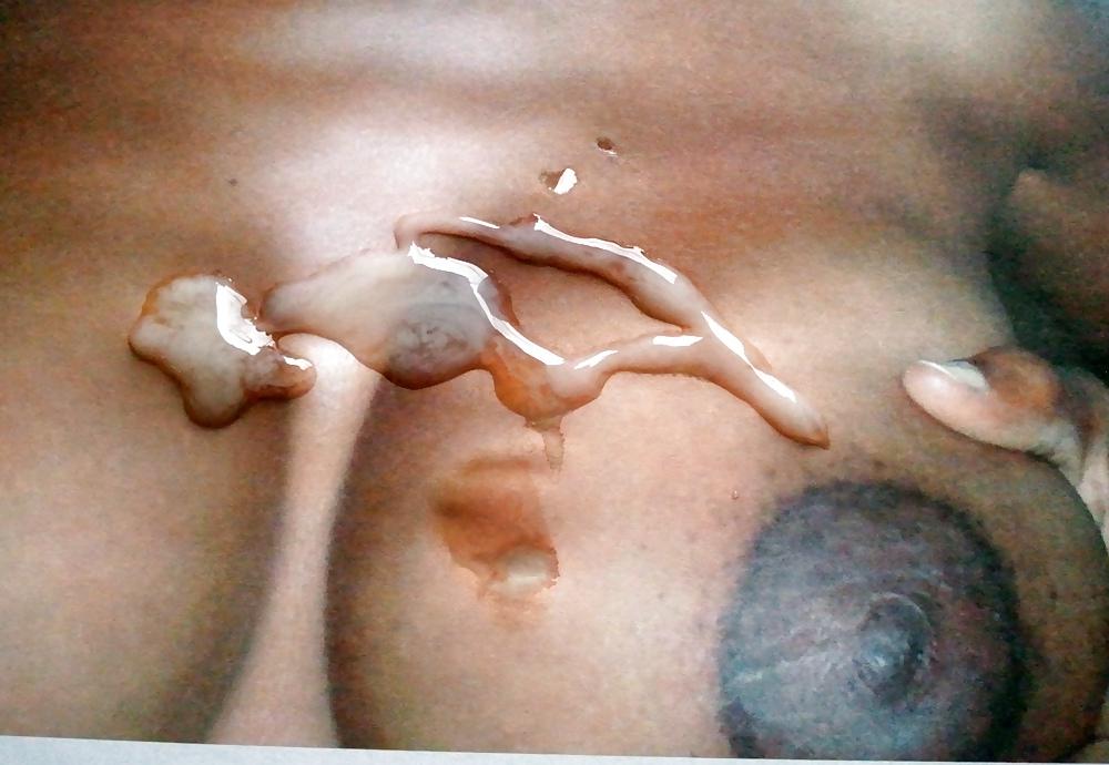 17P CUM on Vivi luscious black juggs
