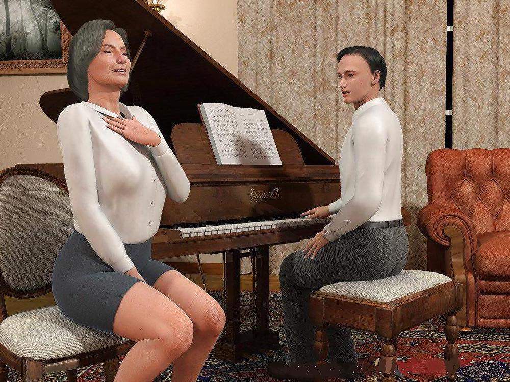 12P Cartoons piano-teacher