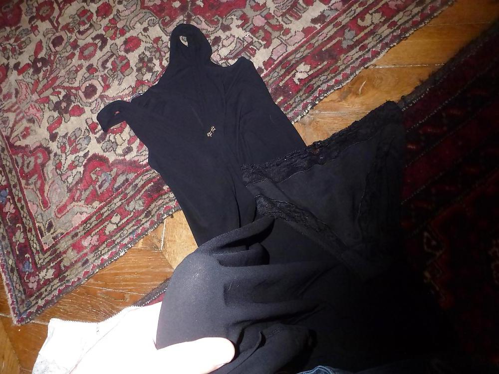 25P Cum on my Mother inLaw Black Dress and Panties