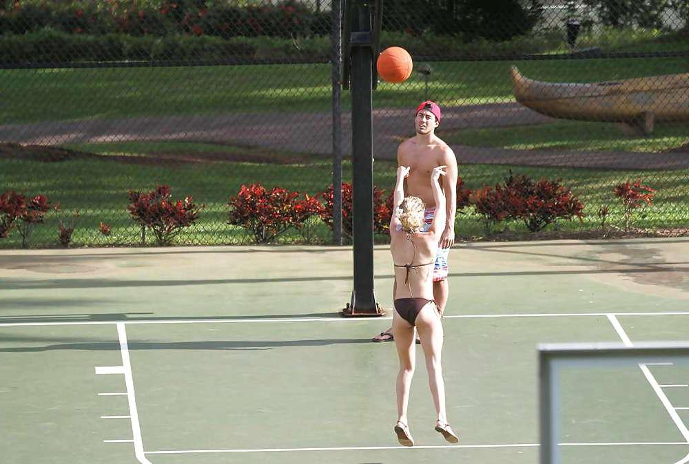 16P Hayden Panettiere playing tennis in a bikini 