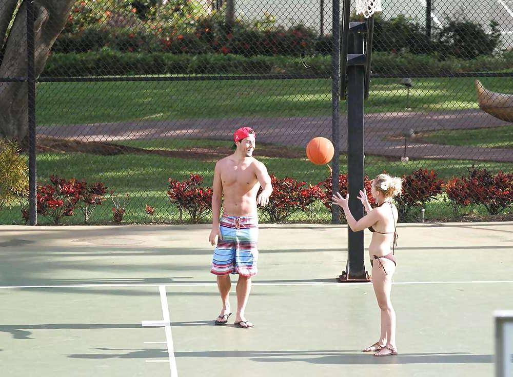 16P Hayden Panettiere playing tennis in a bikini 