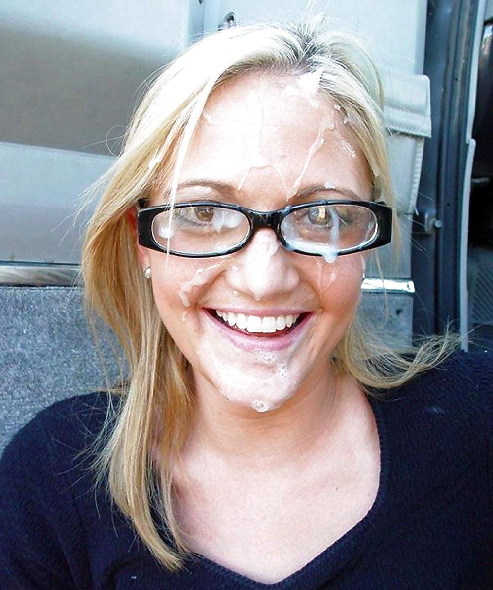 17P Cum on glasses