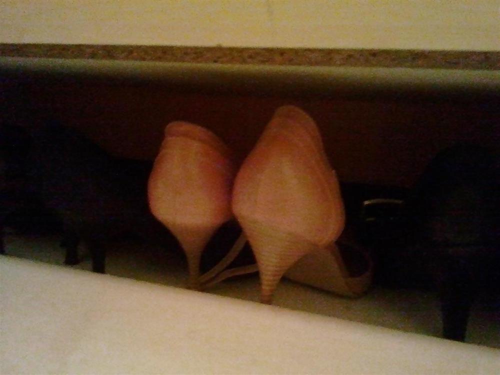 5P Cum on mother-in-law office shoes!