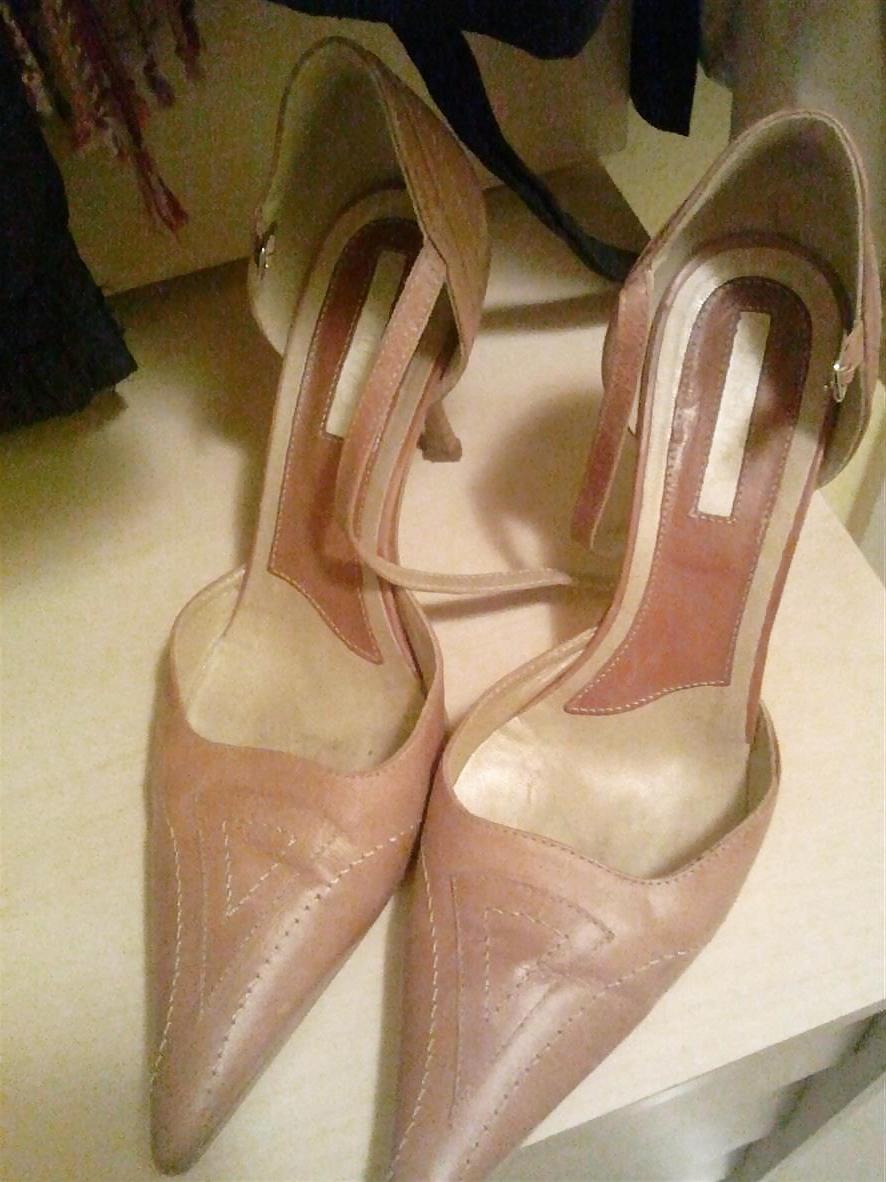 5P Cum on mother-in-law office shoes!