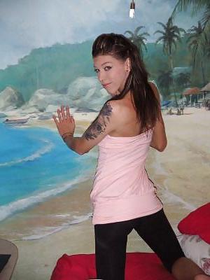 8P Skinny chick with fake tits