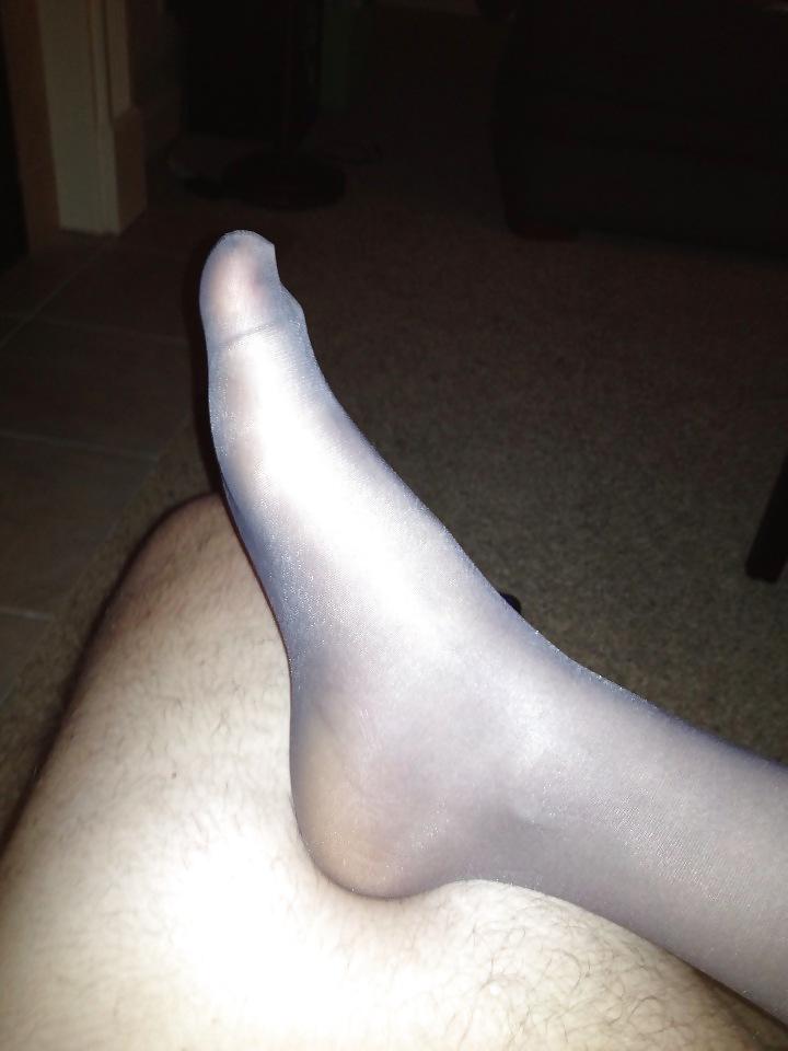 25P More Nylon Soles with cum on them