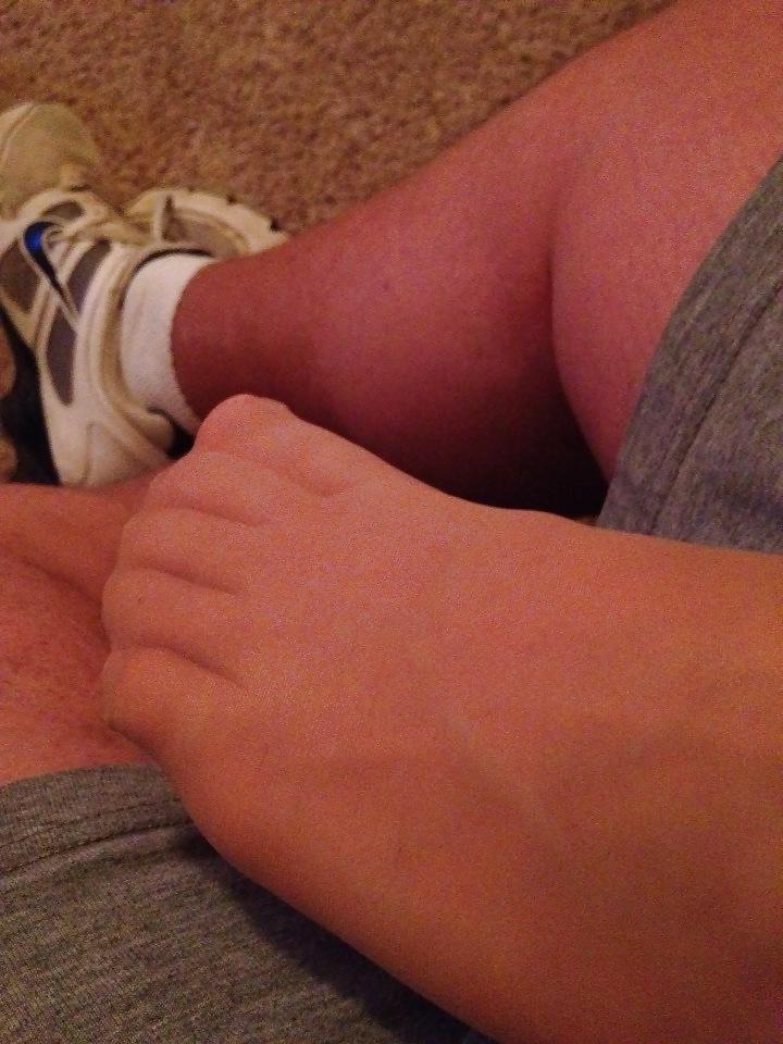 25P More Nylon Soles with cum on them
