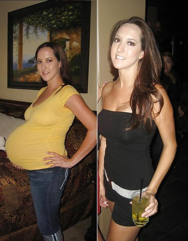 8P Pregnant before and after