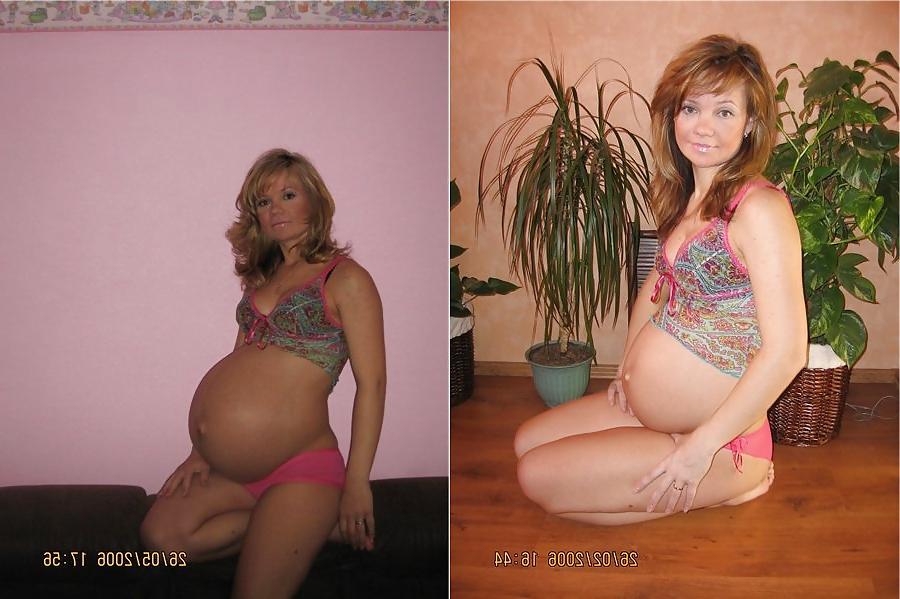 8P Pregnant before and after