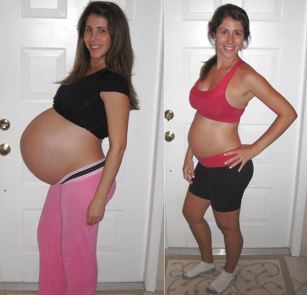 8P Pregnant before and after
