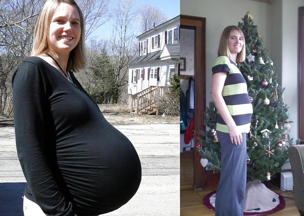 8P Pregnant before and after