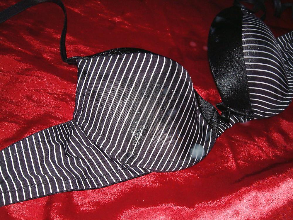 9P Black Stripey Bra Cum 1