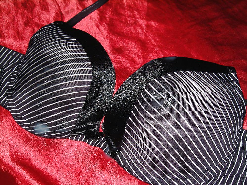9P Black Stripey Bra Cum 1