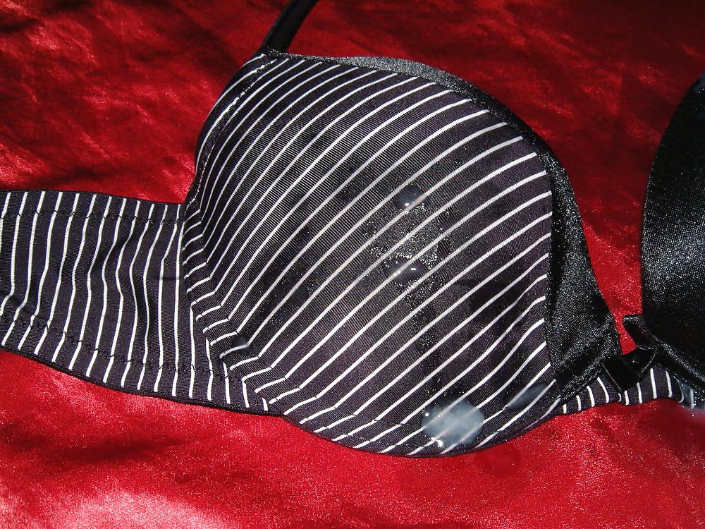 9P Black Stripey Bra Cum 1