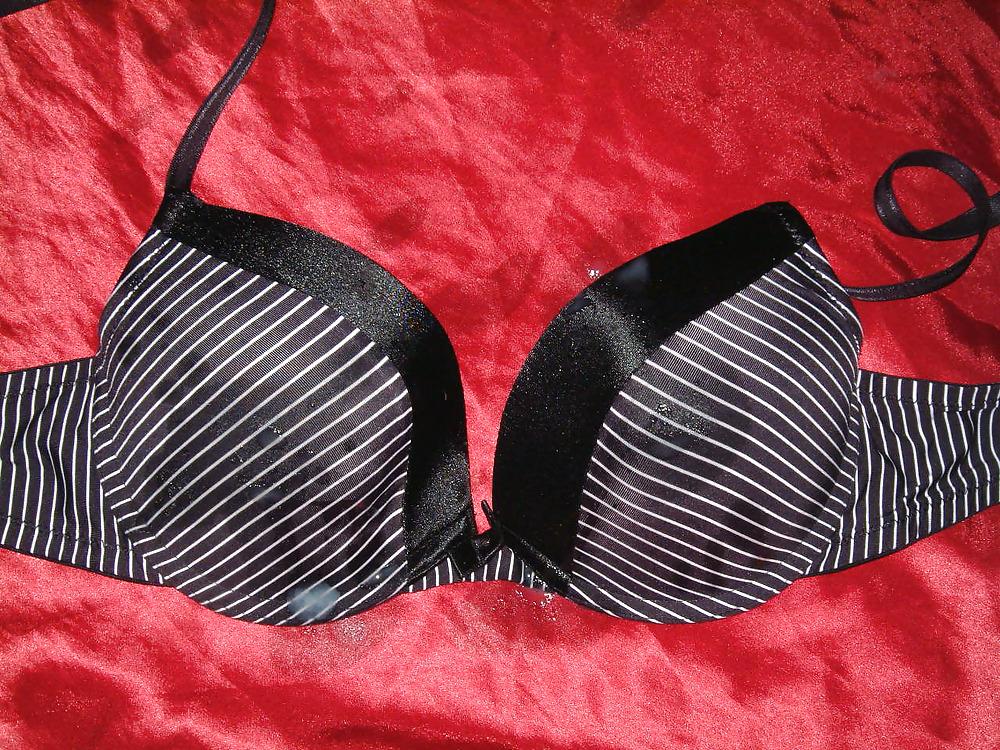 9P Black Stripey Bra Cum 1