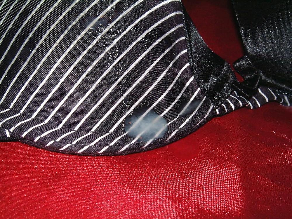 9P Black Stripey Bra Cum 1