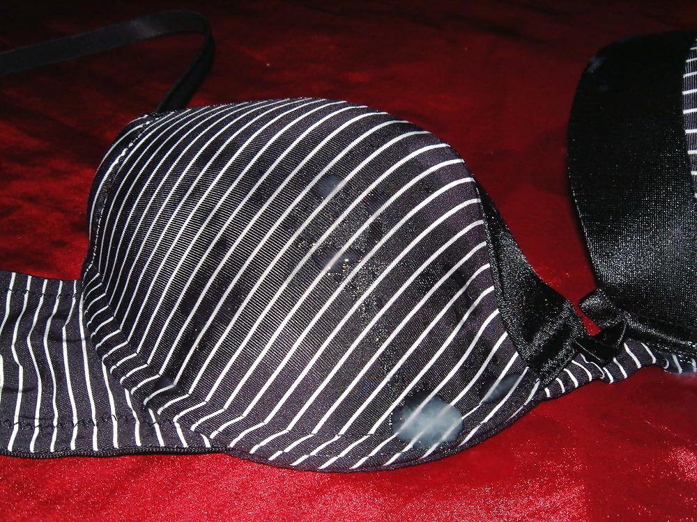 9P Black Stripey Bra Cum 1