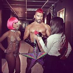9P TV interviewer and the Naked DJ (CFNM)