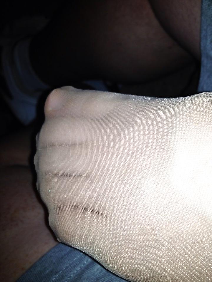 25P More Nylon Soles with cum on them