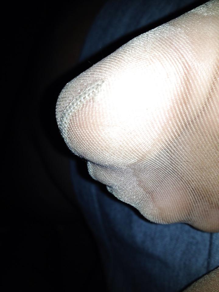 25P More Nylon Soles with cum on them