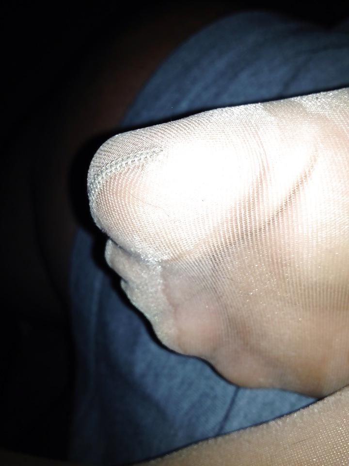 25P More Nylon Soles with cum on them