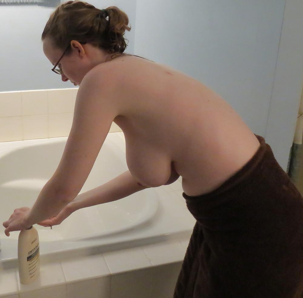 25P My wife taking a bath