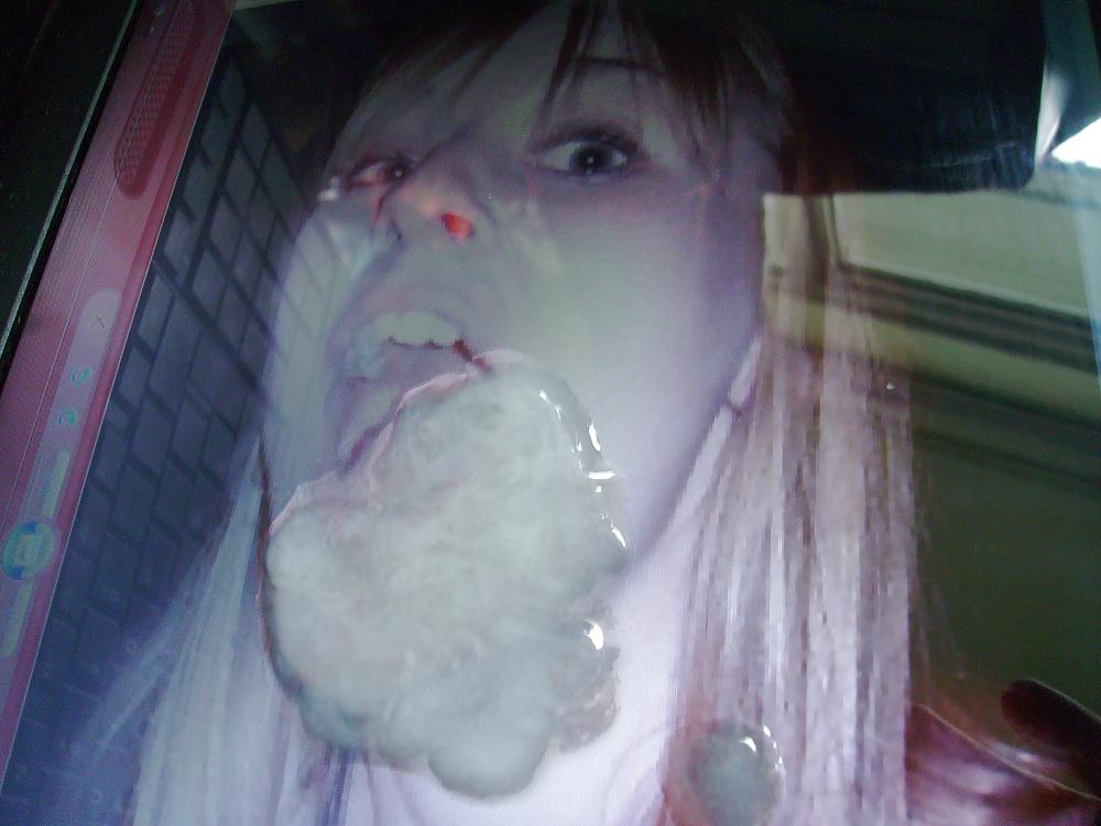 6P My cum on tangfastic's sexy mouth pic