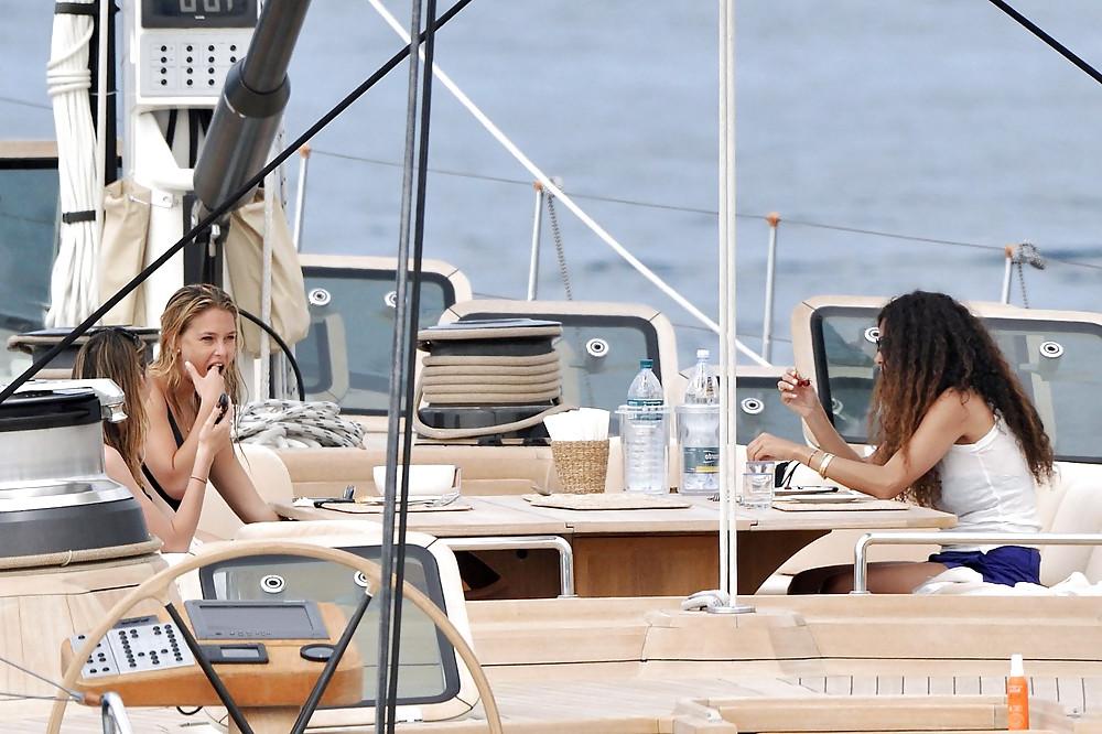 25P Bar Refaeli relaxes in a tiny bikini on a yacht in Cannes