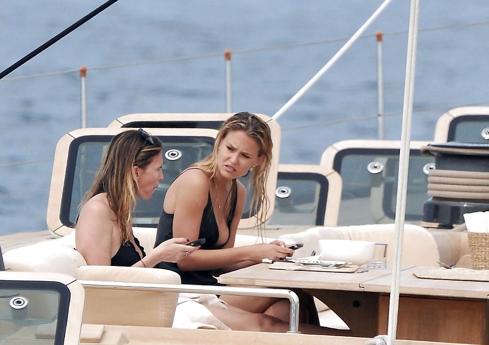 25P Bar Refaeli relaxes in a tiny bikini on a yacht in Cannes