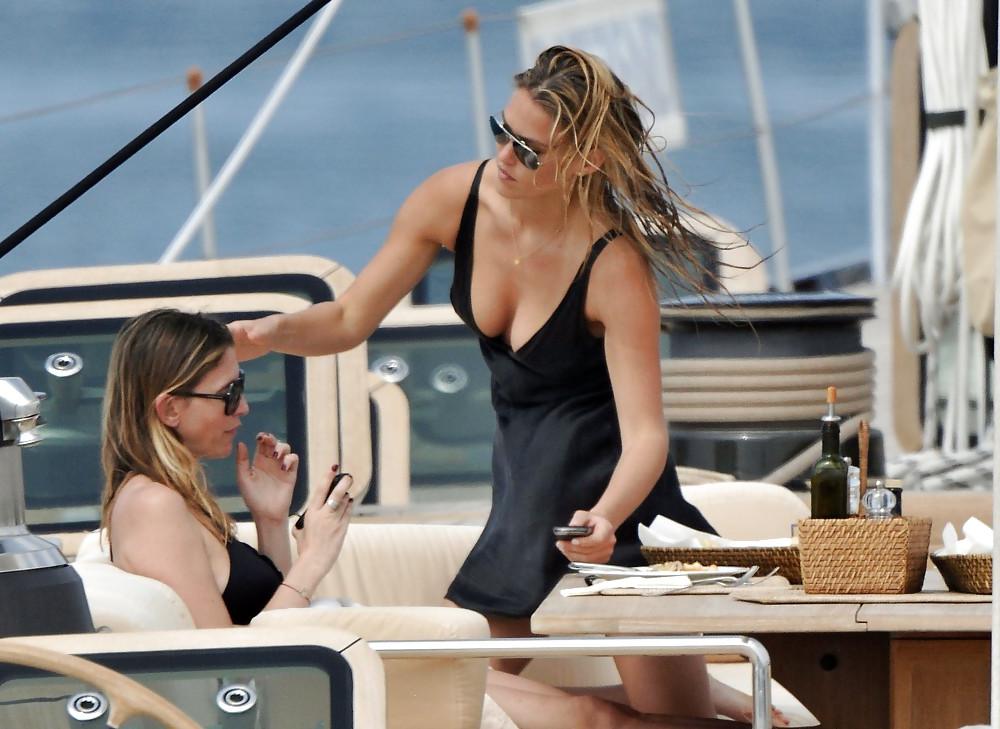 25P Bar Refaeli relaxes in a tiny bikini on a yacht in Cannes