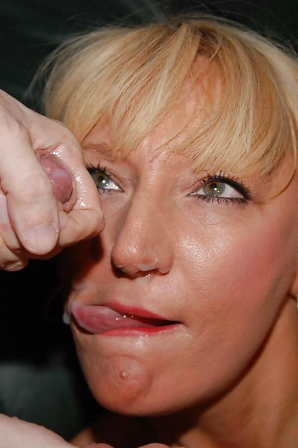 15P Blonde cum slut gets a facial